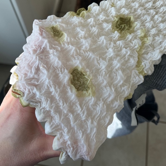 VTG Cache Long Sleeve Popcorn Shirt Pucker Y2K 90's in Green, White One Size - Picture 4 of 7